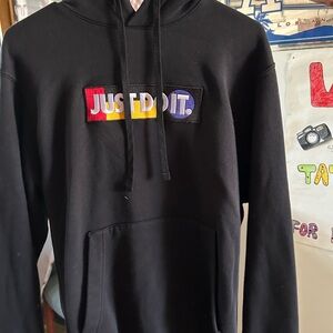 Nike Black Hoodie with Multicolor Logo